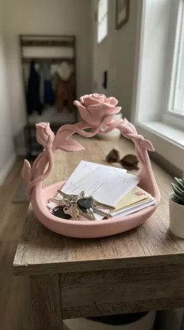 Rose Arch Catchall Tray STL | Floral Key Bowl Organizer | Romantic Entryway Decor | 3D Printable Hom