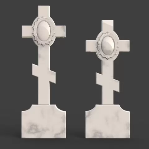 Cross tombstone 3D Model