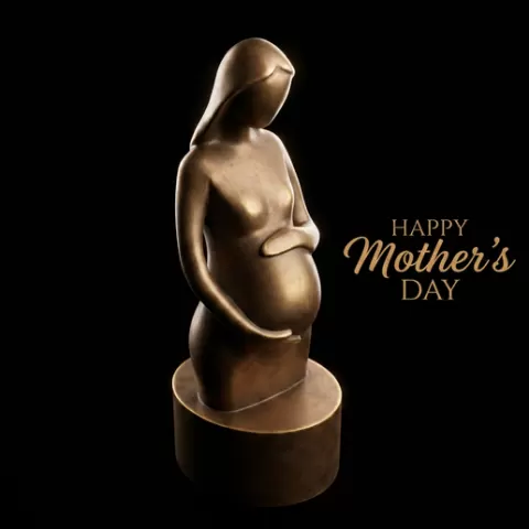 Mother’s Day Pregnant Mother Sculpture – Minimalist Maternity Figurine – Emotional Mom Art – 3D Printable STL