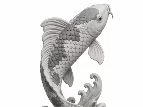 Ascending Koi Sculpture