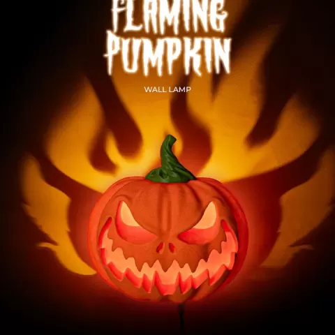 Flaming Pumpkin Wall Lamp by Stlflix