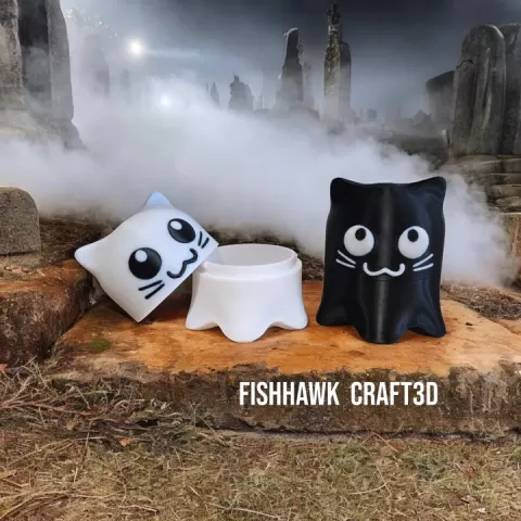 Cat Ghost Container by Fishhawk Craft3D