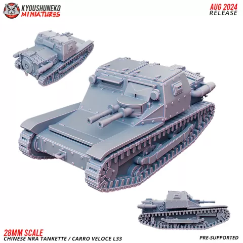 Carro - Veloce L33 | Chinese NRA Tankette ww2 by Kyoushuneko Miniatures