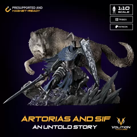 Abysswalker and Giant Wolf : An untold story | Diorama | Dark Souls | Fan Art by Volition Miniatures