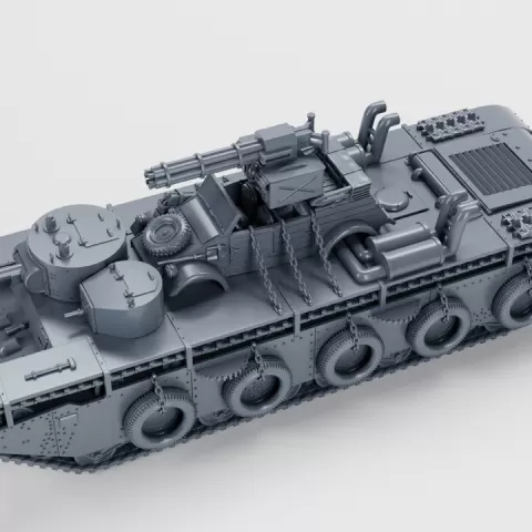 Heavy Tank T35 + Kubelwagen car (USSR+Germany, WW2) converted to CYBERPUNK style by Wargame3d