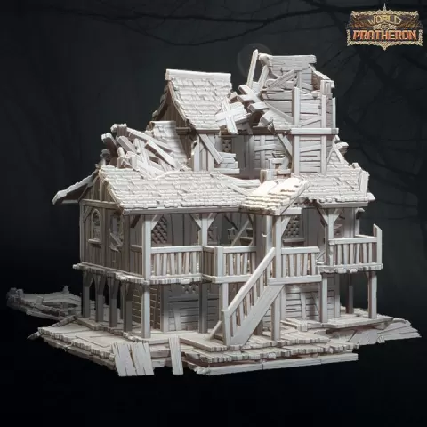 Fishing Village at War - Fishermen's Guild (Destroyed) by World of Pratheron
