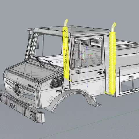 1:6 scx6 Unimog exhaust stack set