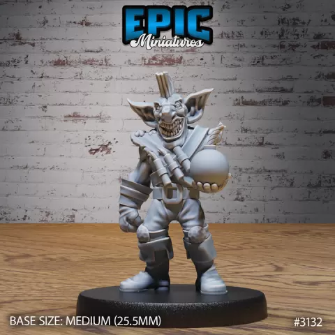Wicked Goblin Tribe Bomber / Male Goblinoid / Evil Ogre / Green Skin Army Soldier / Siege Servant by Epic-Miniatures