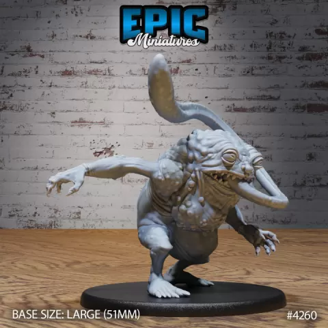 Sewer Toad Tongue / Frog Folk / Reptile Beast / Swamp Warrior / Underground City Villager / Pipe System Encounter by Epic-Miniatures