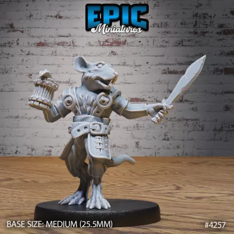 Rat Folk Tribe Drunk / Sewer Ratfolk / Rodent Warrior / Sewers Villager / Tailed Rattus / Underground City Animal / Pipe System Beast by Epic-Miniatures