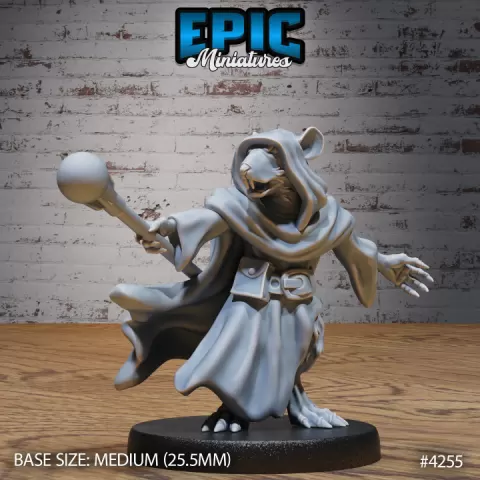 Rat Folk Tribe Wizard / Sewer Ratfolk / Rodent Warrior / Sewers Villager / Tailed Rattus / Underground City Animal / Pipe System Beast by Epic-Miniatures
