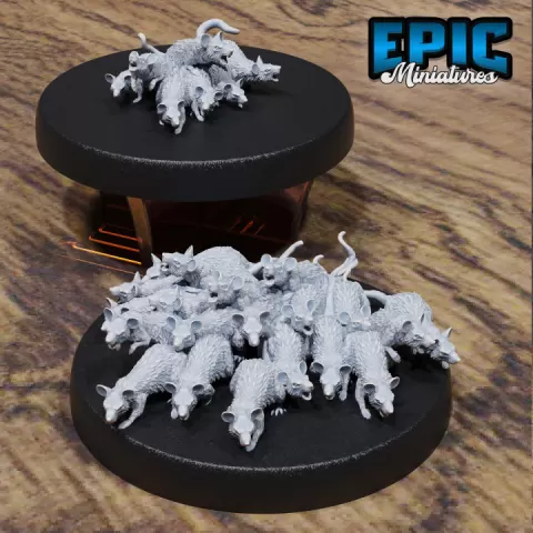 Rat Swarm Set / Mice Folk / Cave Mouse / Rodent Pack / Wild Animal / Ratfolk / Tailed Rattus by Epic-Miniatures