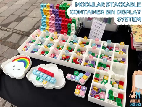 Modular Stackable Container Bins for Clicker Bar