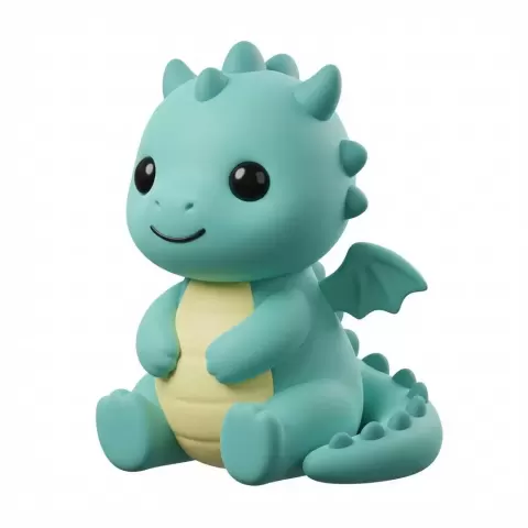 Cute Chibi Baby Dragon - Kawaii Sitting Fantasy Desk Pet - JessArt