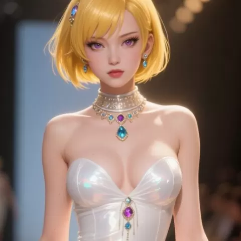 Android 18: Gilded Runway Elegance-V1