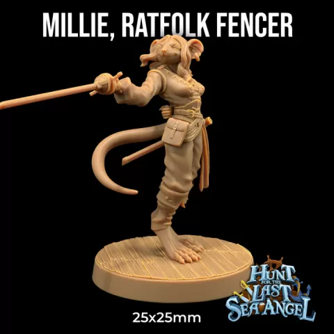 Millie, Ratfolk Fencer | PRESUPPORTED | Hunt for The Last Sea Angel by The Dragon Trappers Lodge