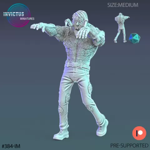 Mutating Man Walking / Infested Humanoid / Alien Hybrid / Fungus City Beast / Cyberpunk Warrior / Space Soldier / Mysterious Colonist / Cosmic Invasion Warrior / Trooper Attack / Sci-Fi Encounter by Epic-Miniatures