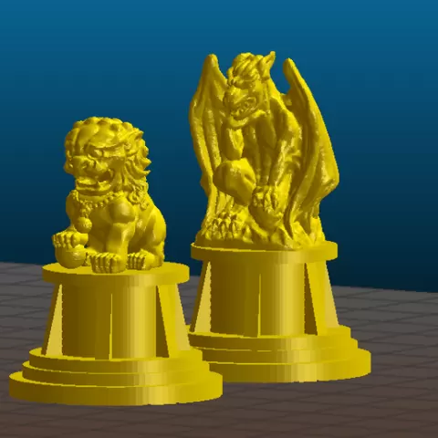 Gargoyle & Dragon statues - Miniature Terrain bits