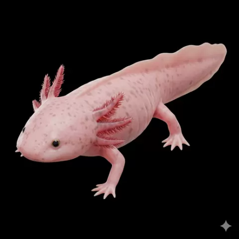 Axolotl looking slightly side, reptile, lizard, snake, turtle, crocodile, alligator, iguana, gecko, chameleon, wildlife, animal