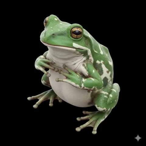 Frog sitting upright classic pose, reptile, lizard, snake, turtle, crocodile, alligator, iguana, gecko, chameleon, wildlife, animal