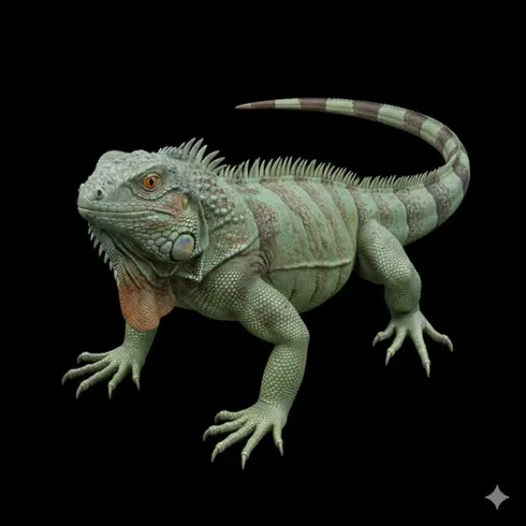 Iguana standing alert, reptile, lizard, snake, turtle, crocodile, alligator, iguana, gecko, chameleon, wildlife, animal