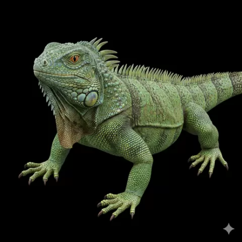 Iguana head raised high, reptile, lizard, snake, turtle, crocodile, alligator, iguana, gecko, chameleon, wildlife, animal