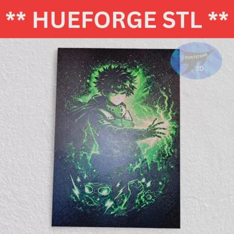 Deku My Hero Academia HueForge STL – Multicolor Anime Wall Art 3D Print File by kristen terrell