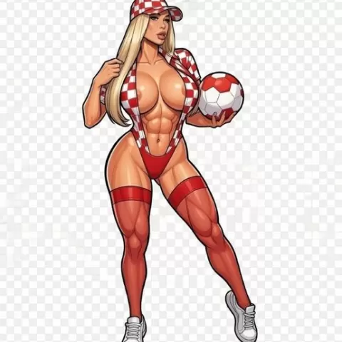 Sexy Soccer Girl Rubia - Figurine 3D Pinup Coleccionable Adulto