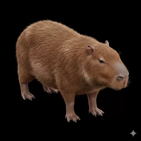 Capybara walking relaxed step, mammal, animal, wildlife, nature, fauna, creature, species, zoo, safari, forest, jungle