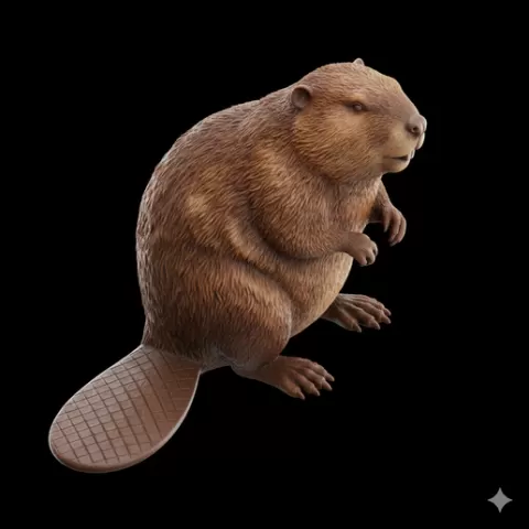 Beaver sitting centered balanced, mammal, animal, wildlife, nature, fauna, creature, species, zoo, safari, forest, jungle