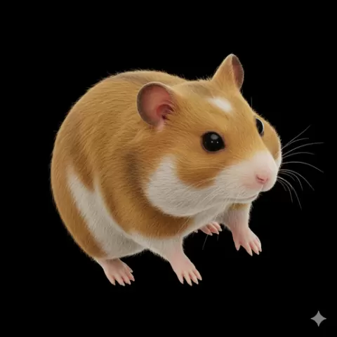 Hamster sitting head slightly tilted, mammal, animal, wildlife, nature, fauna, creature, species, zoo, safari, forest, jungle