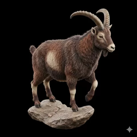 Goat climbing slight elevated stance, mammal, animal, wildlife, nature, fauna, creature, species, zoo, safari, forest, jungle