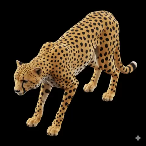 Cheetah crouched ready stance, mammal, animal, wildlife, nature, fauna, creature, species, zoo, safari, forest, jungle