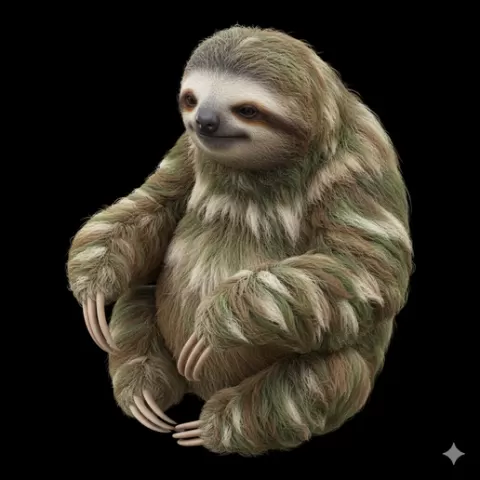 Sloth sitting slow posture, mammal, animal, wildlife, nature, fauna, creature, species, zoo, safari, forest, jungle