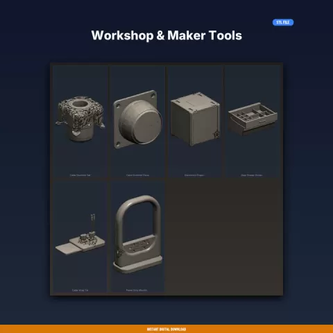Workshop & Maker Tools - 6-Model 3D Printable Bundle by ForgeFile