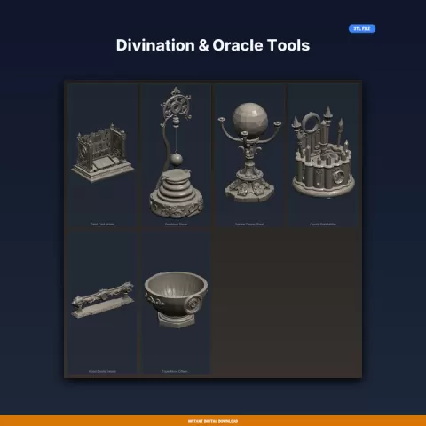 Divination & Oracle Tools - 6-Model 3D Printable Bundle by ForgeFile
