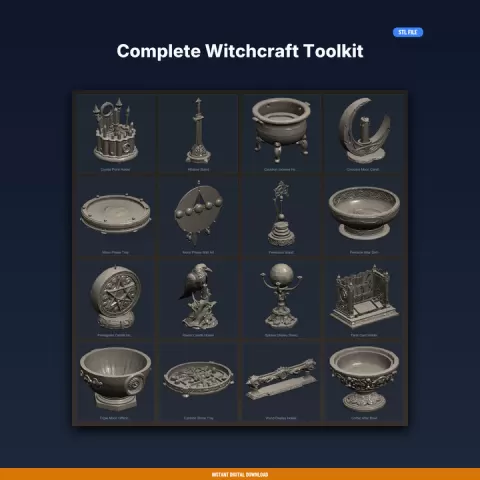 Complete Witchcraft Toolkit - 16-Model 3D Printable Bundle by ForgeFile