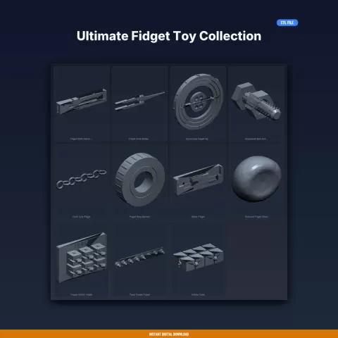 Ultimate Fidget Toy Collection - 11-Model 3D Printable Bundle by ForgeFile