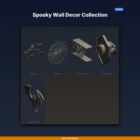 Spooky Wall Decor Collection - 5-Model 3D Printable Bundle by ForgeFile