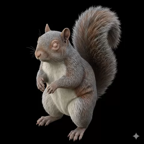 Squirrel standing alert, mammal, animal, wildlife, nature, fauna, creature, species, zoo, safari, forest, jungle