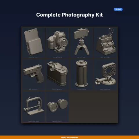 Complete Photography Kit - 10-Model 3D Printable Bundle by ForgeFile