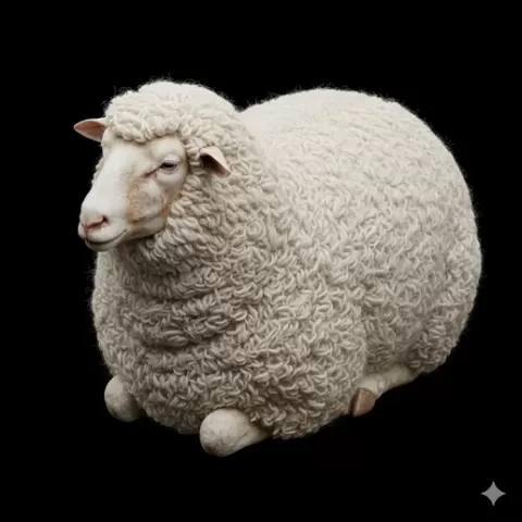 Sheep sitting fluffy compact, mammal, animal, wildlife, nature, fauna, creature, species, zoo, safari, forest, jungle