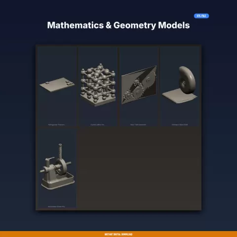 Mathematics & Geometry Models - 5-Model 3D Printable Bundle by ForgeFile