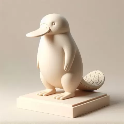 689 Minimalist Platypus - Full-Body 3D Model, character, low poly, creature, fantasy, art, wood, base, sword, warrior, wild, dog, dragon, dnd, cat, monster hunter, monster, totem, totemic