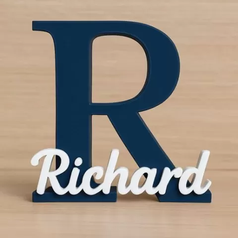 Decorative 3D Printable R Letter - Customizable Name Style