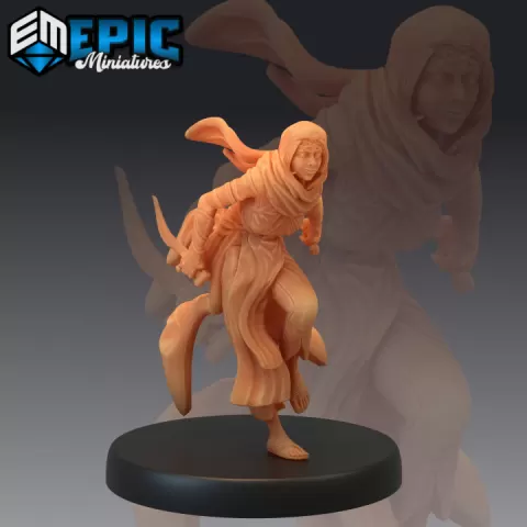 Viziers Assassin Running / Female Desert Rogue / Oriental Woman by Epic-Miniatures