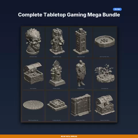 Complete Tabletop Gaming Mega Bundle - 12-Model 3D Printable Bundle by ForgeFile