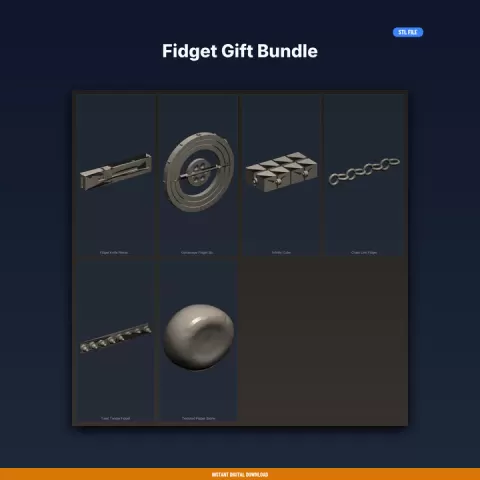 Fidget Gift Bundle - 6-Model 3D Printable Bundle by ForgeFile