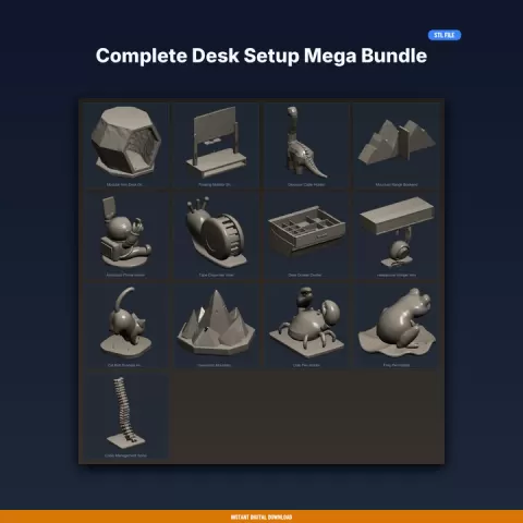 Complete Desk Setup Mega Bundle - 13-Model 3D Printable Bundle by ForgeFile