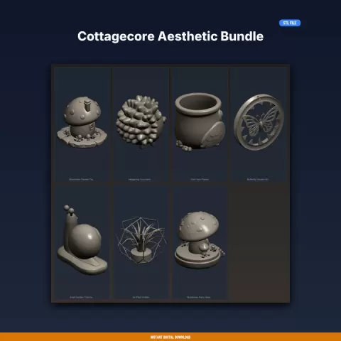 Cottagecore Aesthetic Bundle - 7-Model 3D Printable Bundle by ForgeFile